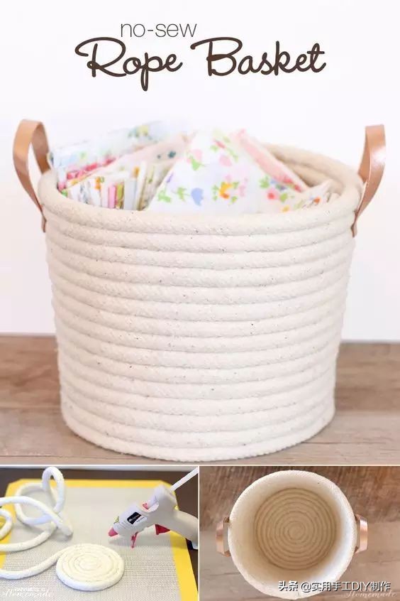 手工用绳子编织篮子简单又好看,怎样手工编篮子