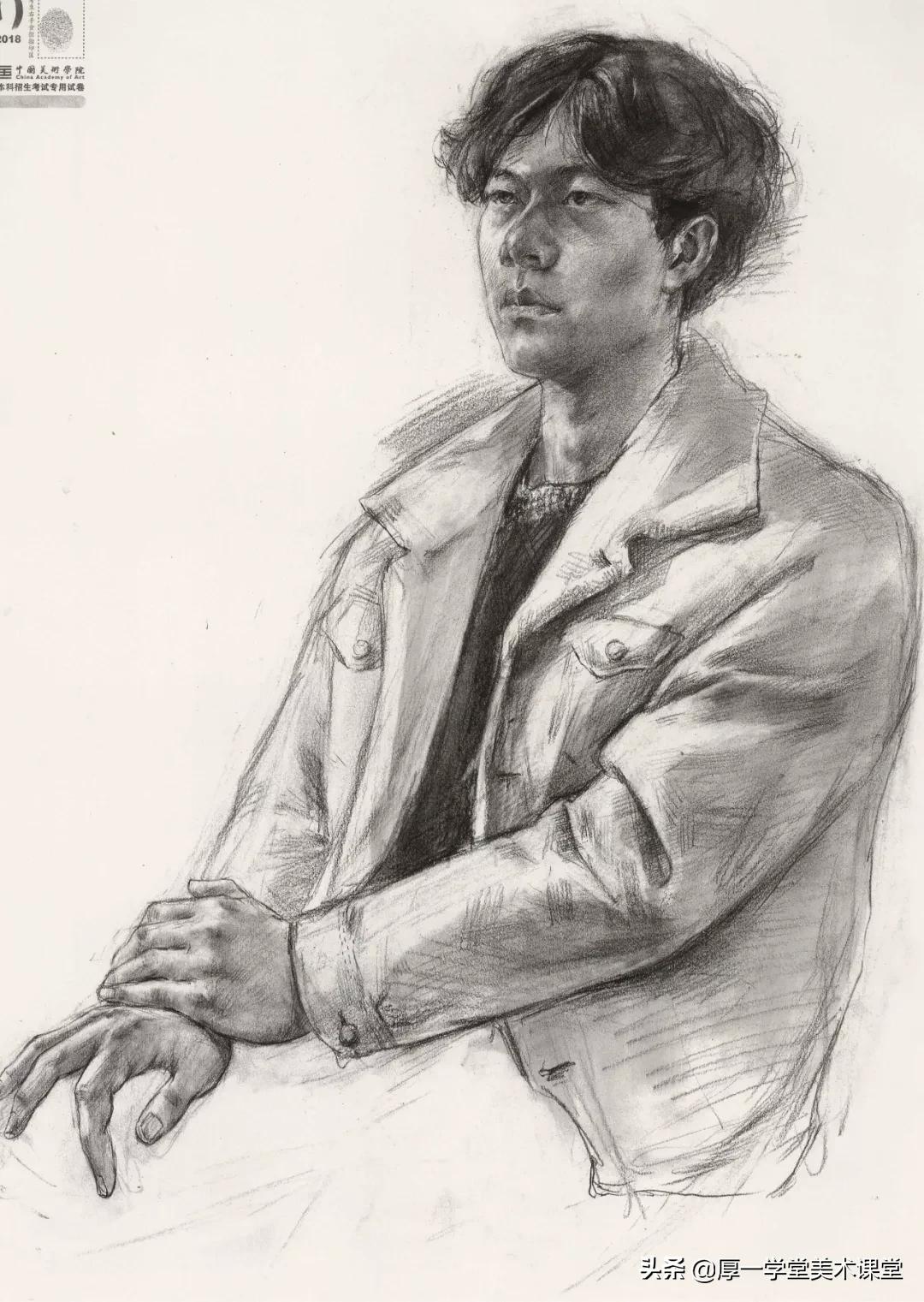 中国美院高分卷2020素描试卷,中国美院素描作品欣赏