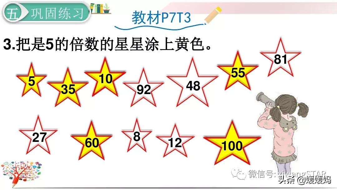 五年级下册数学因数与倍数练习题,人教版五年级下册因数和倍数ppt