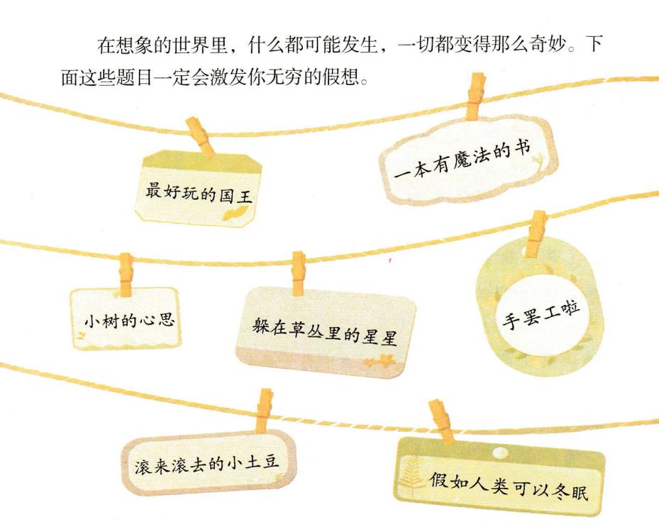 统编版小学语文想象类习作汇总,语文三下奇妙的想象作文范文