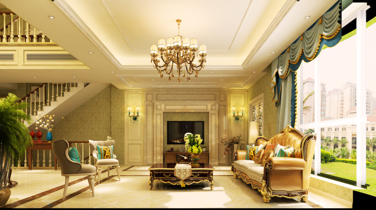 自带家庭影院的欧式别墅，400㎡尽显奢华大气，开启你的浪漫生活