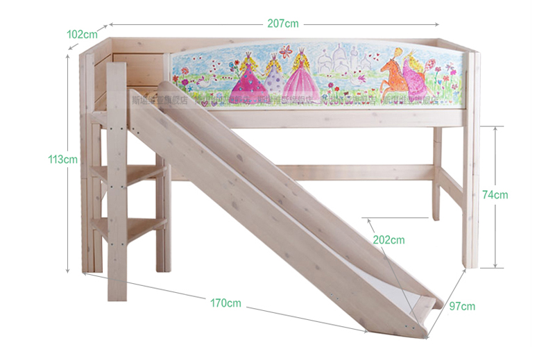 带滑梯的儿童公主床6-12岁,带滑梯的儿童床推荐