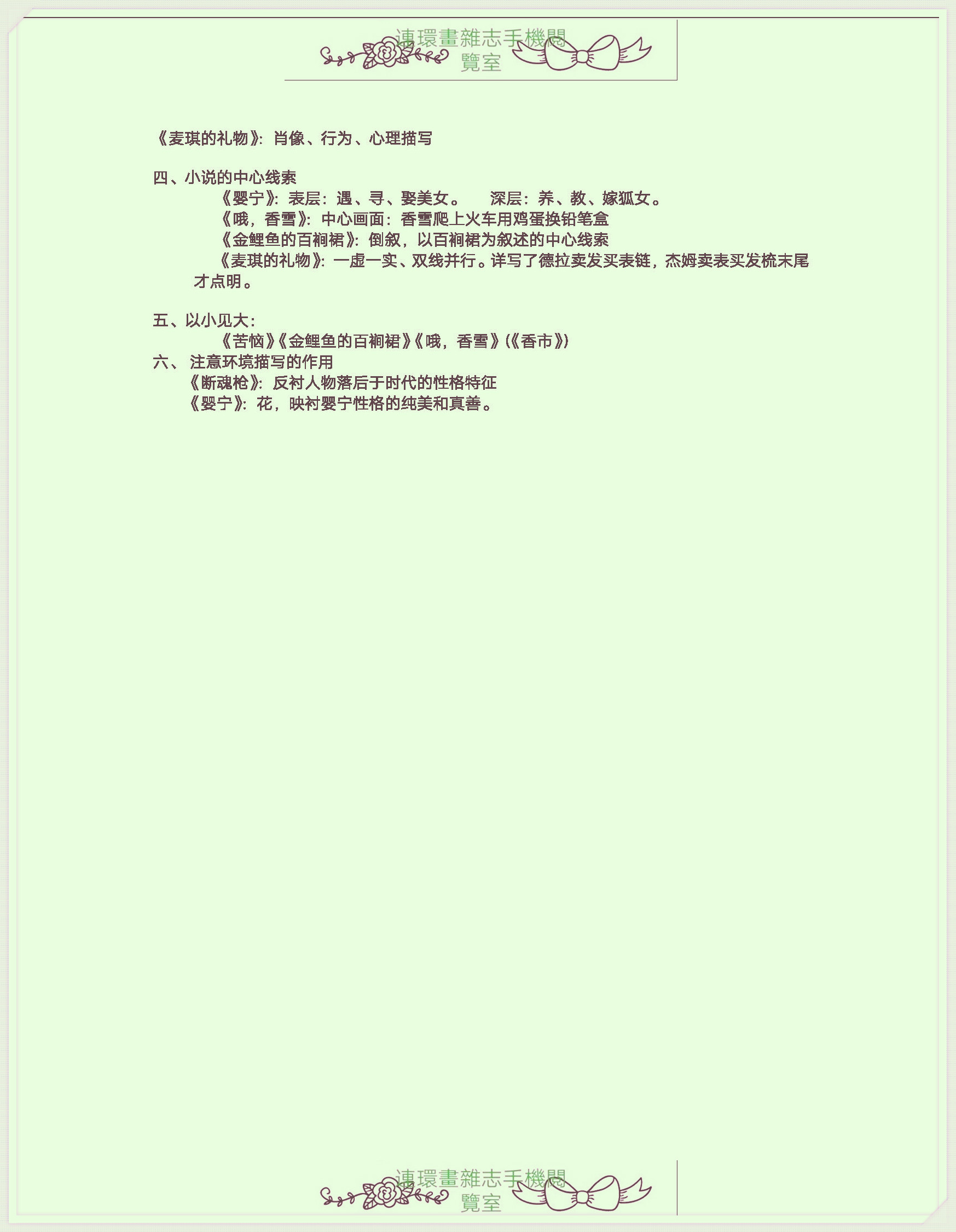 自考.大学语文.各篇要点