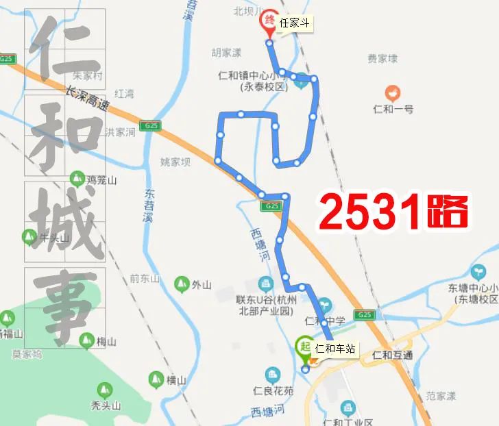 余杭仁和街道仁和路,仁和公交线路图