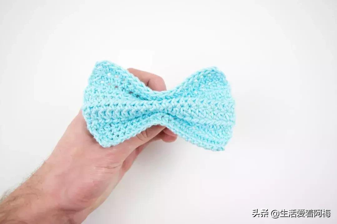 粗毛线钩织蝴蝶结小物件,大蝴蝶结和小蝴蝶结钩针编织教程