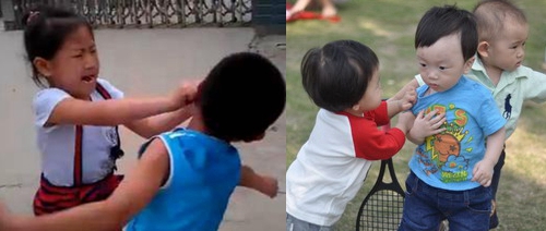 小孩在学校里打架老师不管,日本小朋友在学校打架