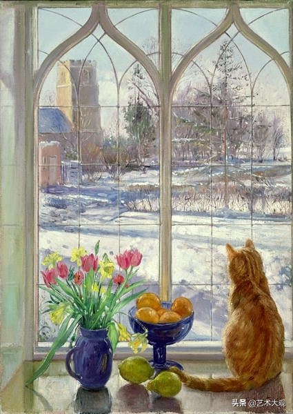 窗外的风景绘画油画,手工油画教程窗外的风景