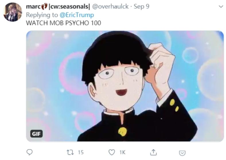 特朗普儿子因搜到《灵能百分百》图片怒喷谷歌蛊惑人心，惨遭群嘲