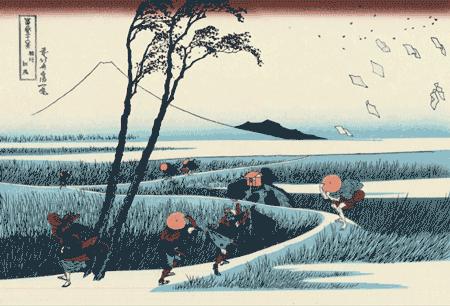 设计稿作品动态展示,浮世绘设计图素材