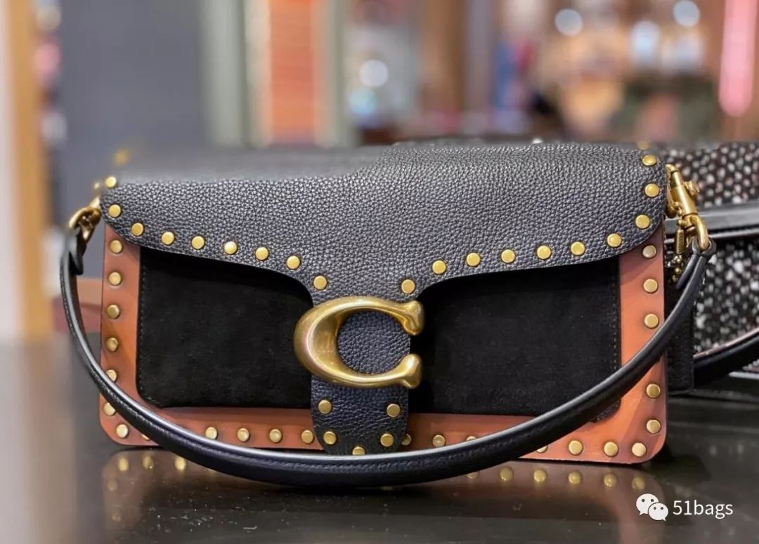 coach酒神包tabby奶茶色,coach酒神包正品细节图