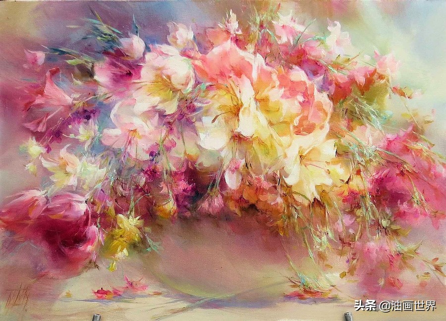 这画家绝对拥有绘画的魔力，把花束画得如此之美