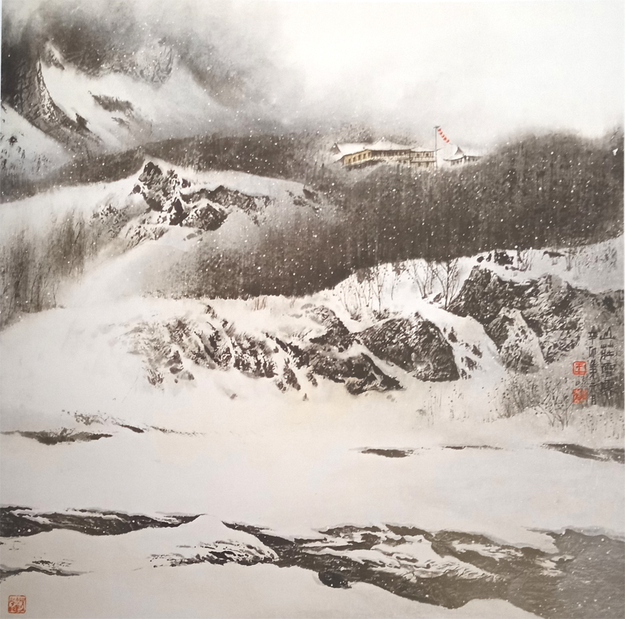 雪的画法10分钟学会画雪景,水彩画雪景的画法步骤