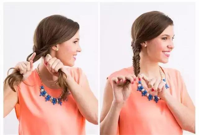 鱼骨辫的编发教程图解,扎鱼骨辫的编发教程