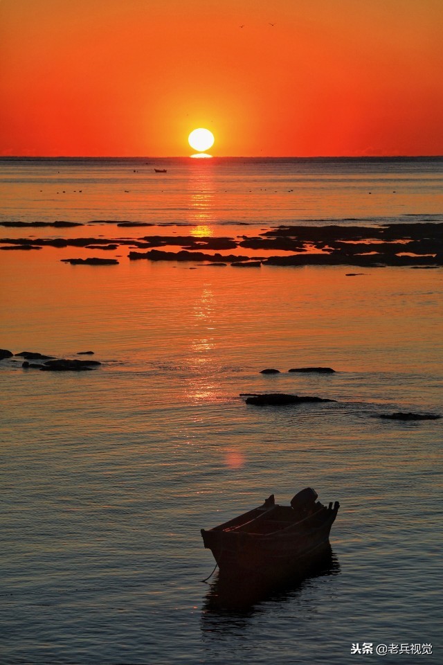 冬日大连观渤海,冬天大连看日落的海边