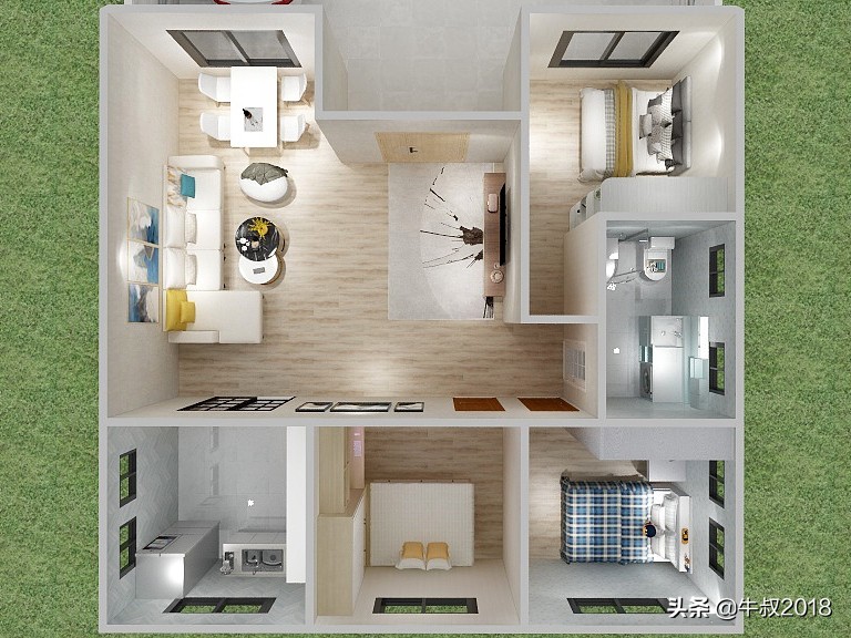 一层农村自建房小户型平面设计图,农村自建一层小户型平房设计图