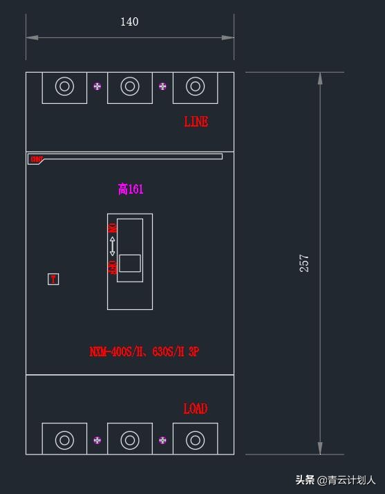 cad断路器模型,正泰塑壳断路器怎么画螺丝孔
