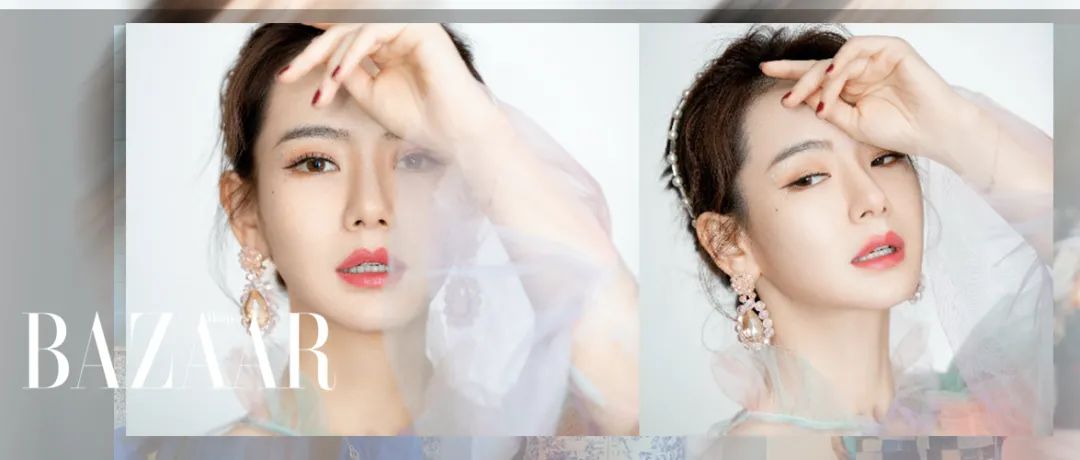 亮片眼妆带钻,戚薇绿色眼影妆容教程