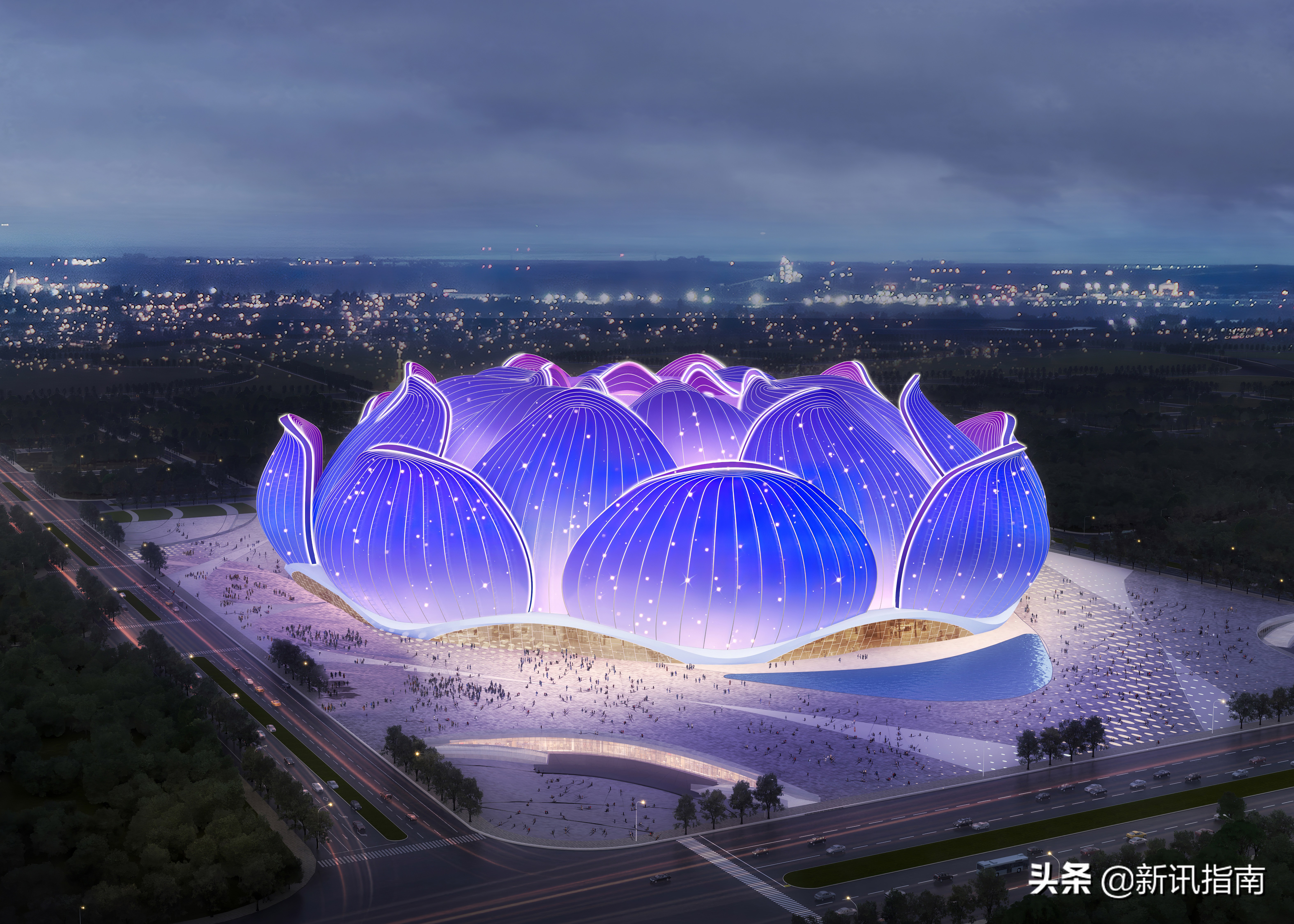 广州恒大足球场莲花造型被玩坏,恒大最惊艳的足球场