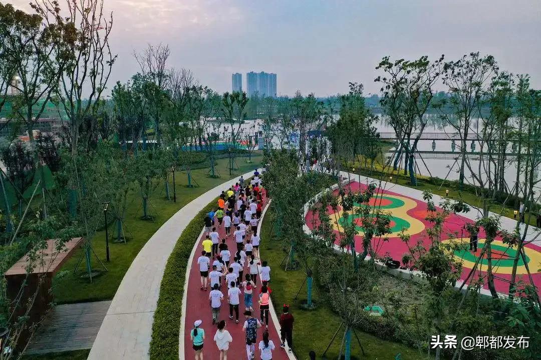 菁蓉湖荧光夜跑,郫县菁蓉湖公园夜跑