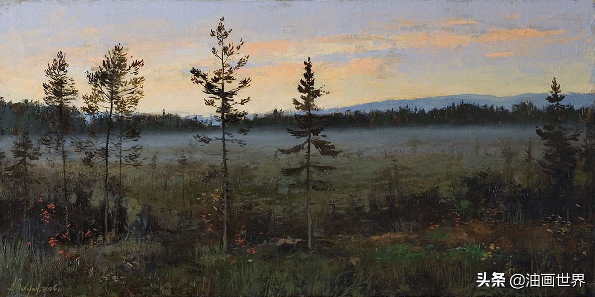 波澜壮阔雄壮唯美的风景油画,笔触风景画