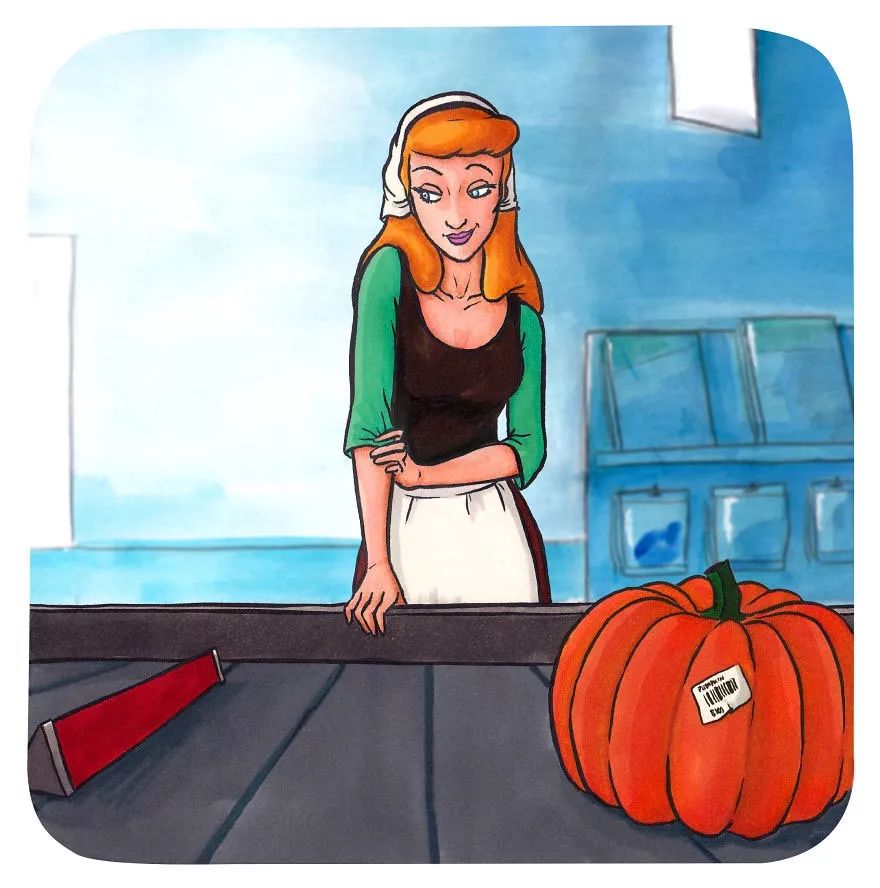 如果皮卡丘、灰姑娘去逛超市会买什么​？看这位漫画家的脑补