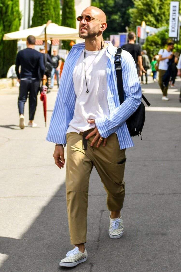 条纹衬衫如何内搭男装好看,条纹衬衫怎么穿才能时髦每日穿搭