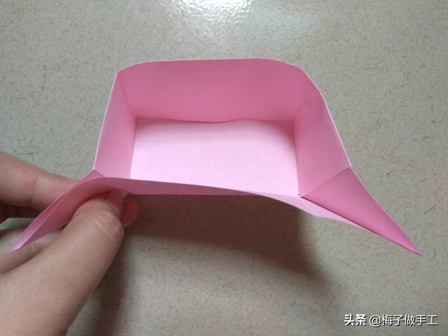 手工折纸抽纸盒教程简单,折纸手工大全折纸盒