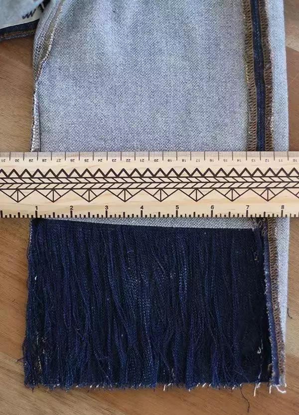 旧牛仔裤怎样改造流苏,家里面的废牛仔裤旧布料利用