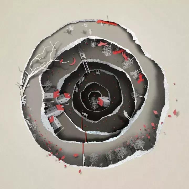 剪纸风格插画,剪纸效果字体