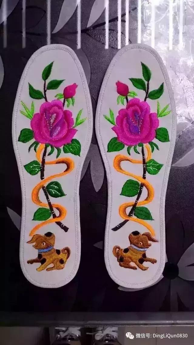 鞋垫手工刺绣最好看复杂的图案,刺绣作品展示简单