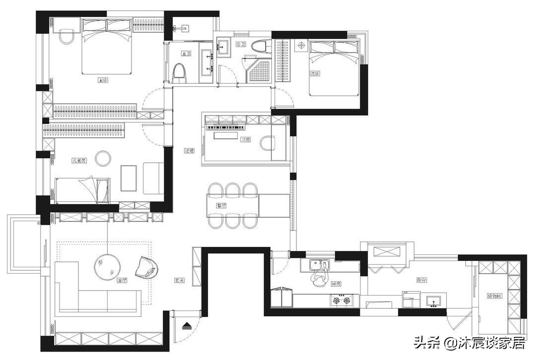 她将全屋吊顶拉平,衣柜采用“二八定律”,非常时尚大气,晒一晒