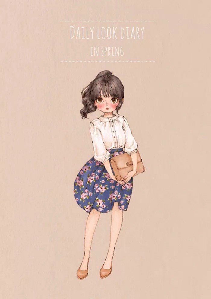 韩国插画师森林女孩日记图文,水彩插画森林女孩日记