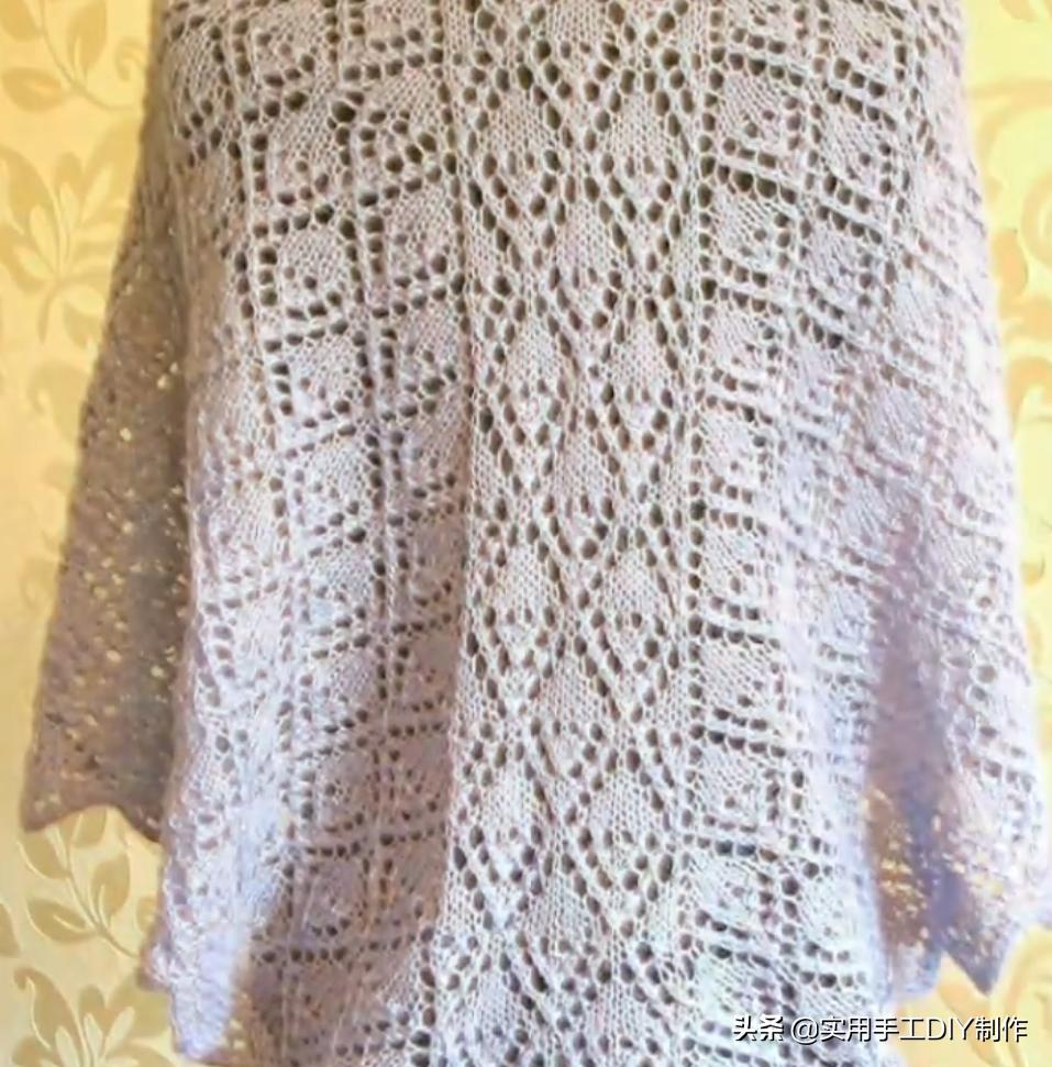 彩色蕾丝钩织披肩拼接花,晓夏手工钩编扇形花披肩