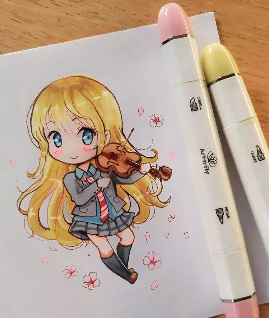 可爱动漫人物手绘马克笔,马克笔好看的动漫人物