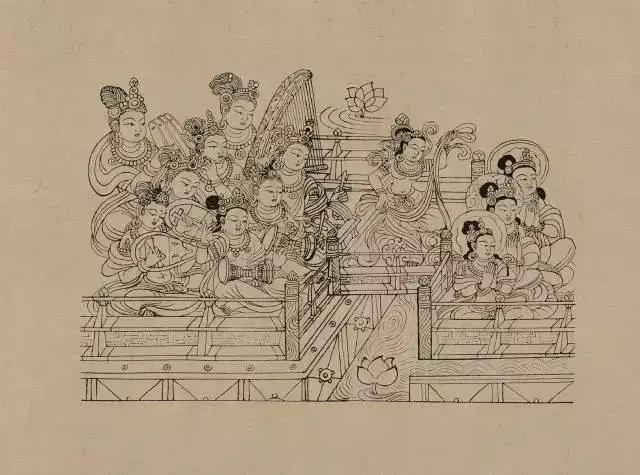 敦煌画线稿描摹,敦煌壁画白描勾线教程