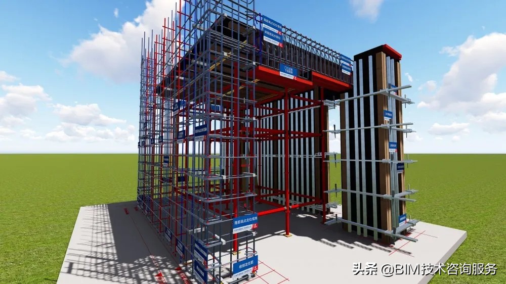 bim建筑样板和结构样板建立,施工方案bim模型配图