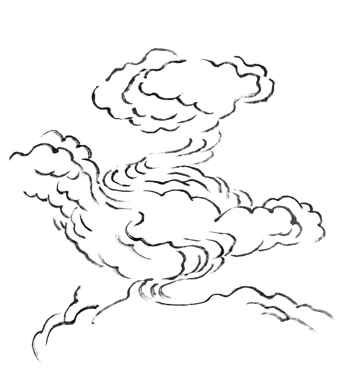 云简易画法,云简单素描画