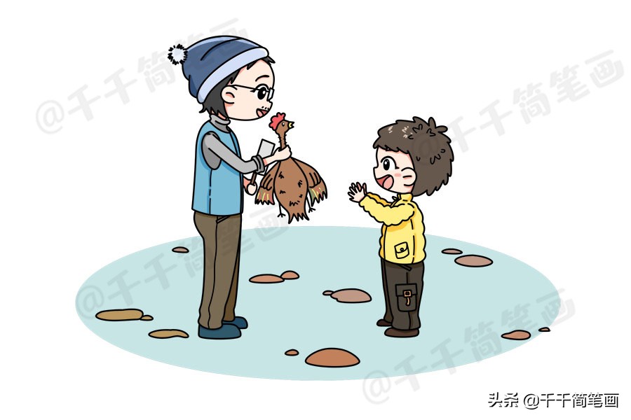 鼠年新年主题简笔画大全,鼠年元旦节简笔画大全