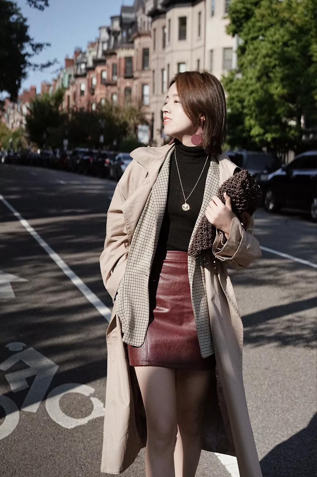 早春风衣穿搭高级感,早春穿搭颜色毛衣外套