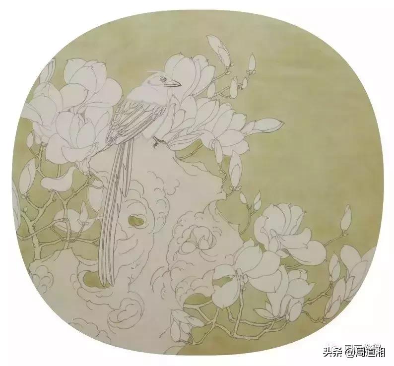 宋人工笔花鸟临摹步骤,工笔花鸟玉兰的画法