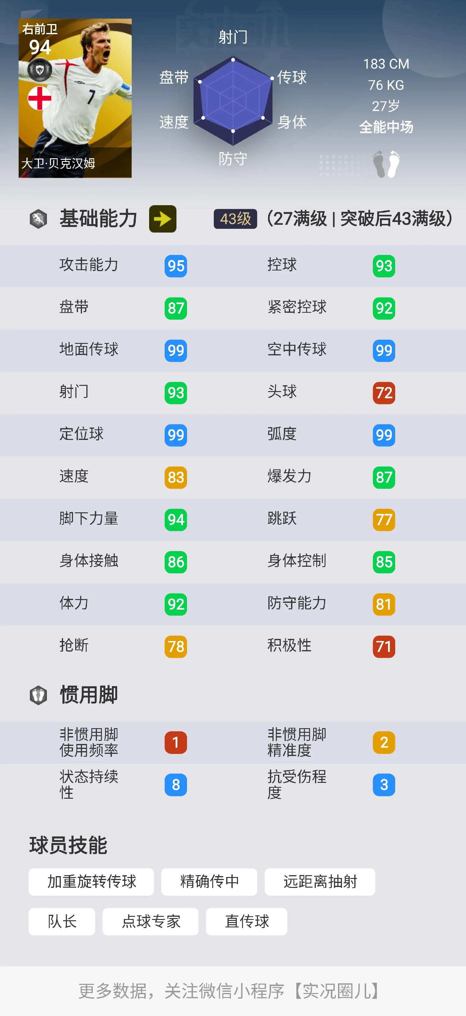 实况传奇技能推荐,实况所有传奇球员技能