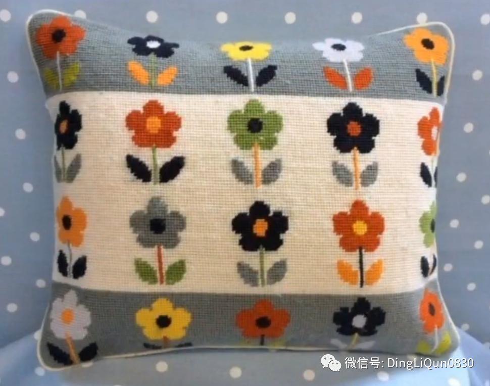 绣好的十字绣抱枕,十字绣新款圆形抱枕图案大全