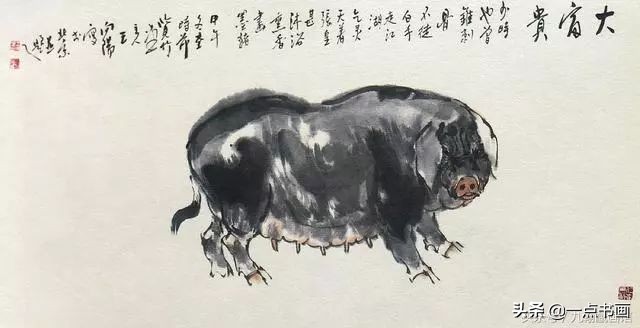 简单猪画画教学,国画写意猪图大全