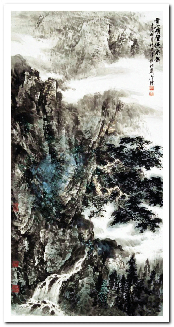 溪山国画山水画,郭金标山水画大全