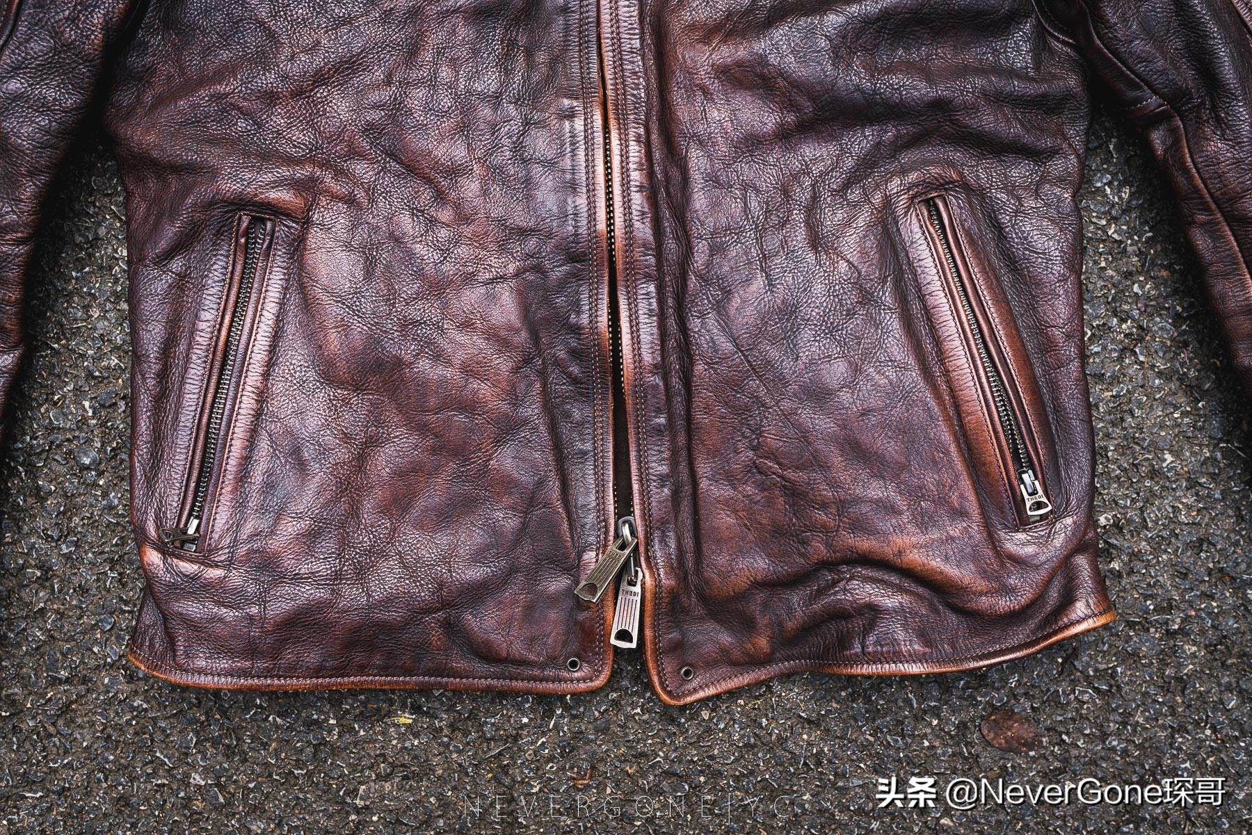 小众棕色短款皮衣,英伦机车皮衣推荐