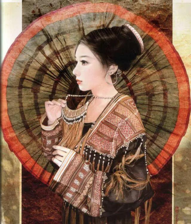 五十六个民族五十六枝花画,五十六个民族人物画高难度