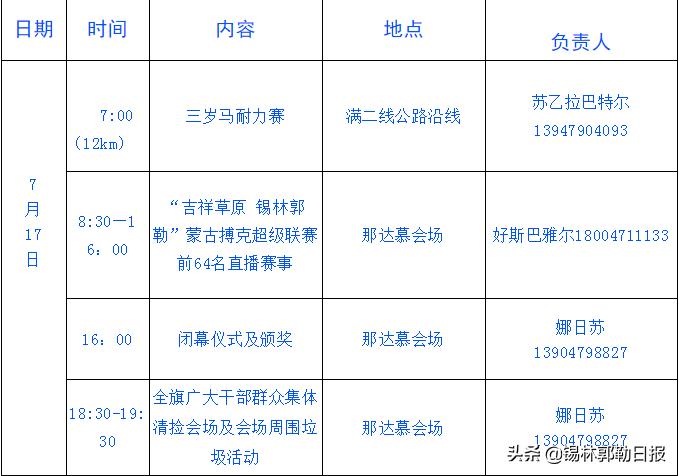 2018年内蒙古博克大赛,锡林郭勒盟蒙古搏克超级联赛