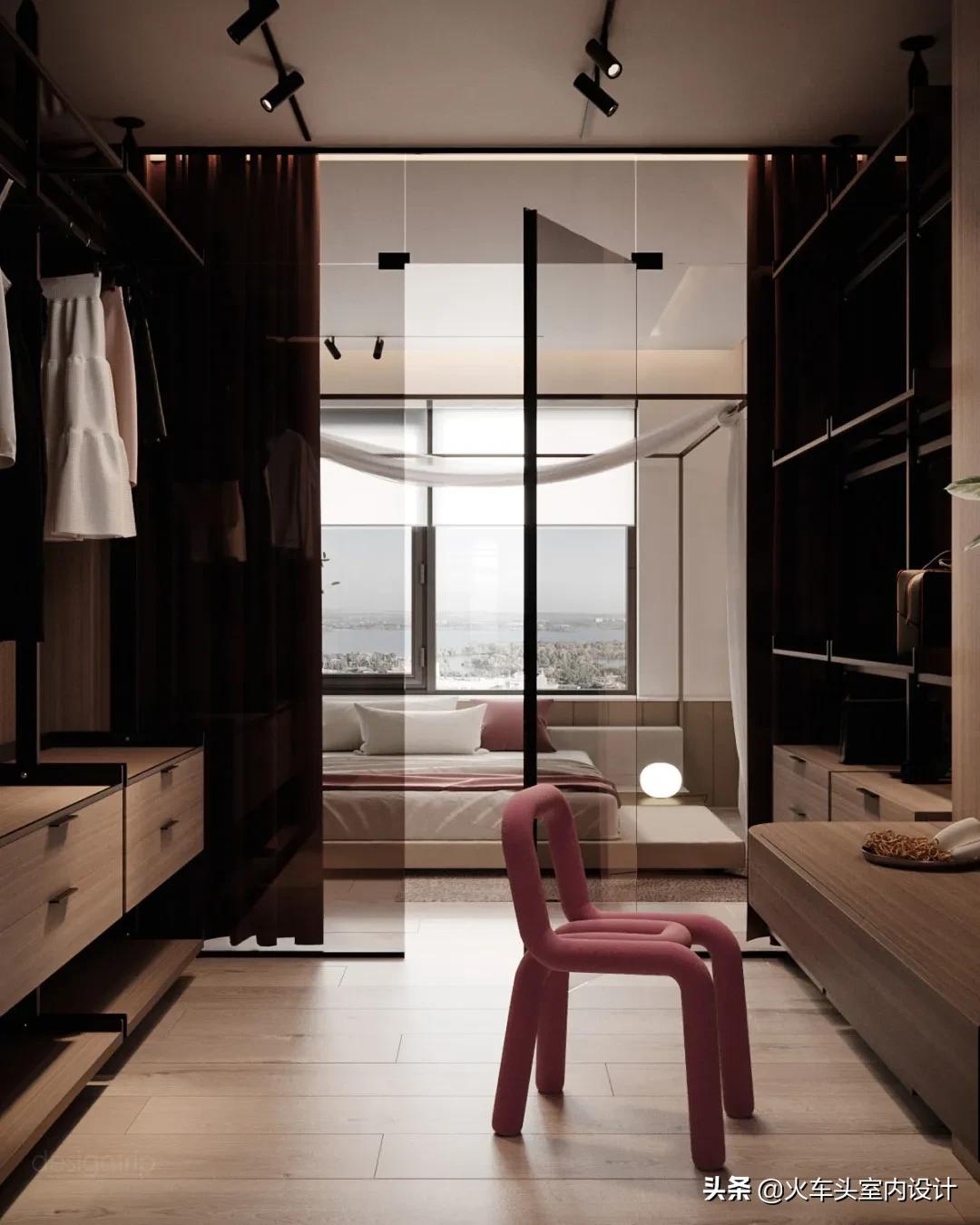 走入式衣帽间设计效果图轻奢风,轻奢简约大气衣帽间