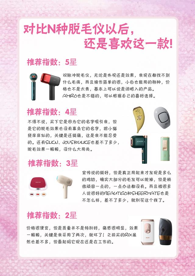 最好用的脱毛仪推荐,目前公认最好的脱毛仪测评