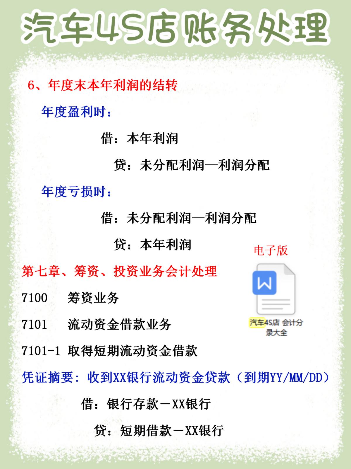 汽车4s店会计做账有哪些科目,汽车4s店账务处理及会计分录